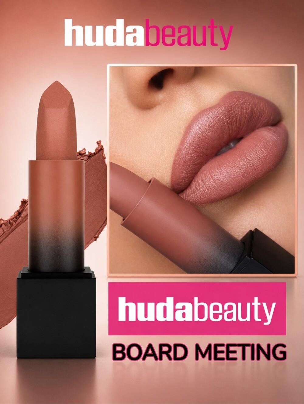 HUDA Beauty Matte Lipstick in Board Meeting (Soft Mocha Nude)
